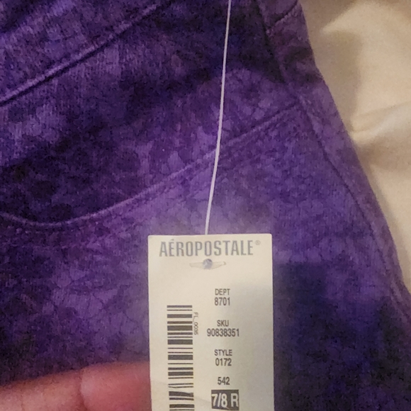 Aeropostale 7/8 Ashley Ultra Skinny Jeans Purple Floral Stretch Women’s Juniors - Picture 5 of 9